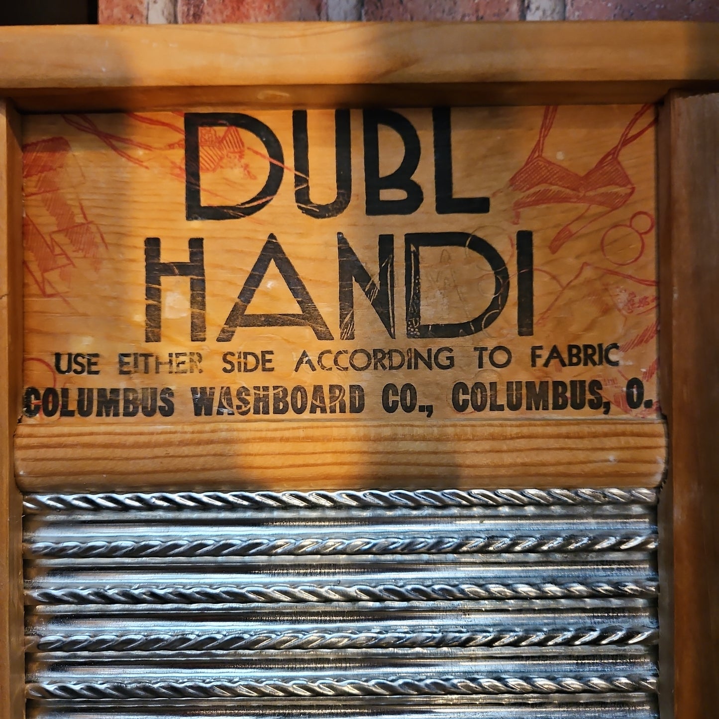 Vintage Wood & Metal Washboard