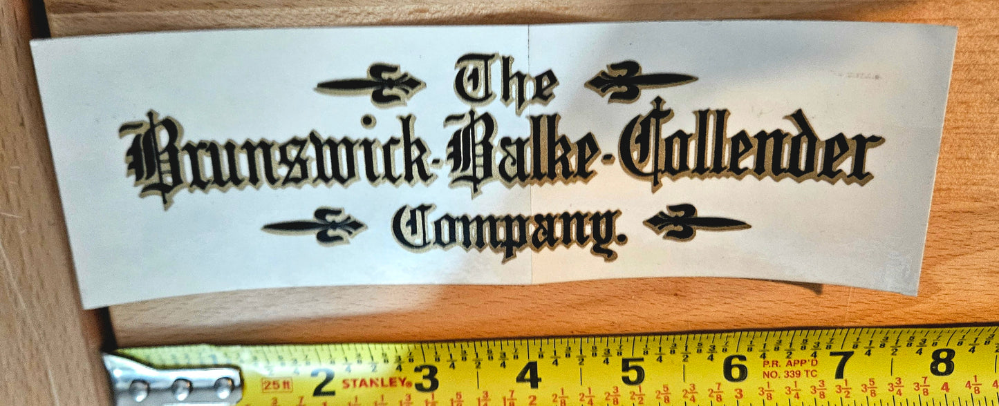 Vintage Brunswick Balke Collander Co Decal - Small