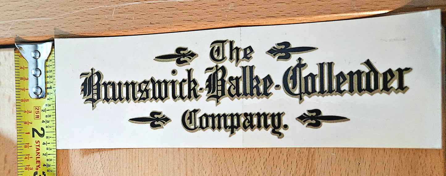 Vintage Brunswick Balke Collander Co Decal - Small